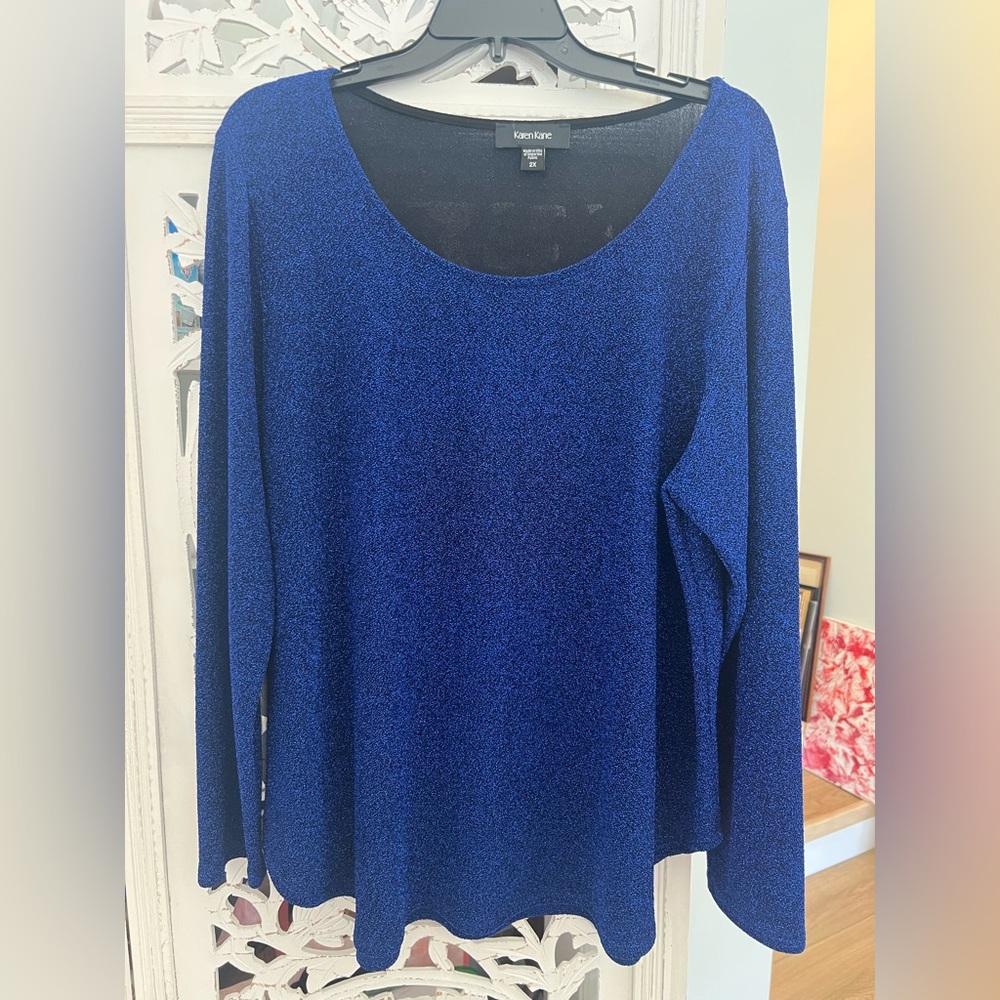 Karen Kane Women's Long Sleeve Blue Top